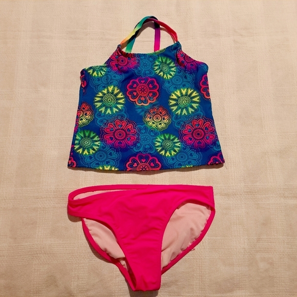 OP girls size Large or 10/12 2 piece bathing suit - Picture 1 of 6